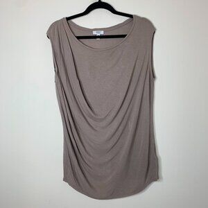 Jacob Jersey Women's Top Draped Neck Y2k 2000s 90s Taupe beige Size Medium